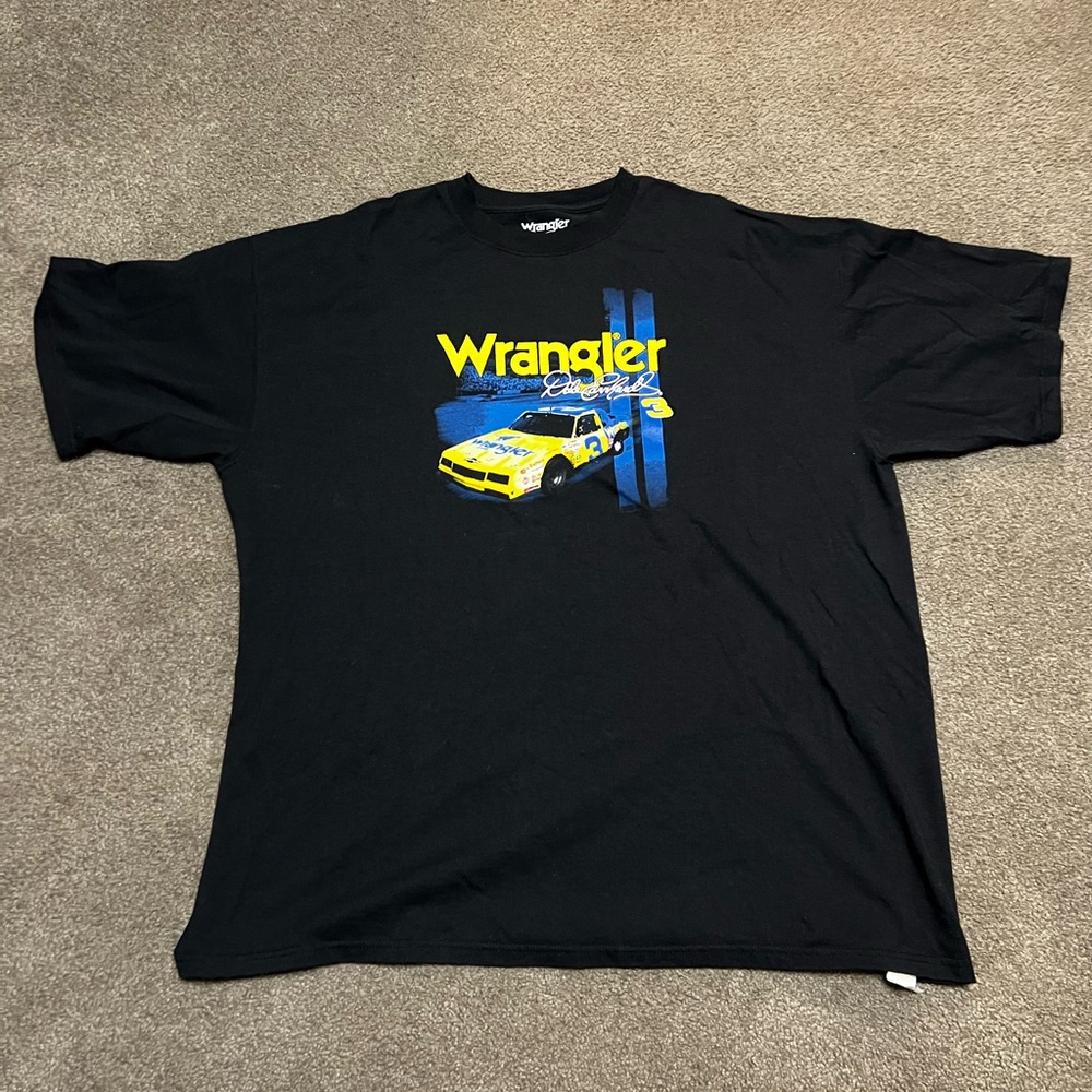 Wrangler Black Tee with Yellow Graphic